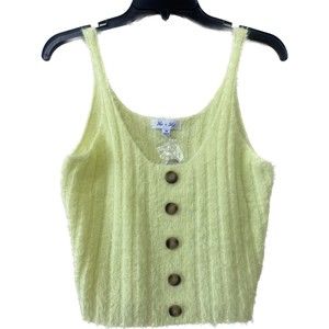 SHE + SKY Fuzzy Cami Sleeveless  Crop Top Womens Size Medium soft